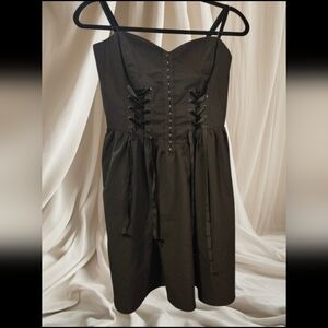 Spin Doctor Women's Small Lace Up Black Dress